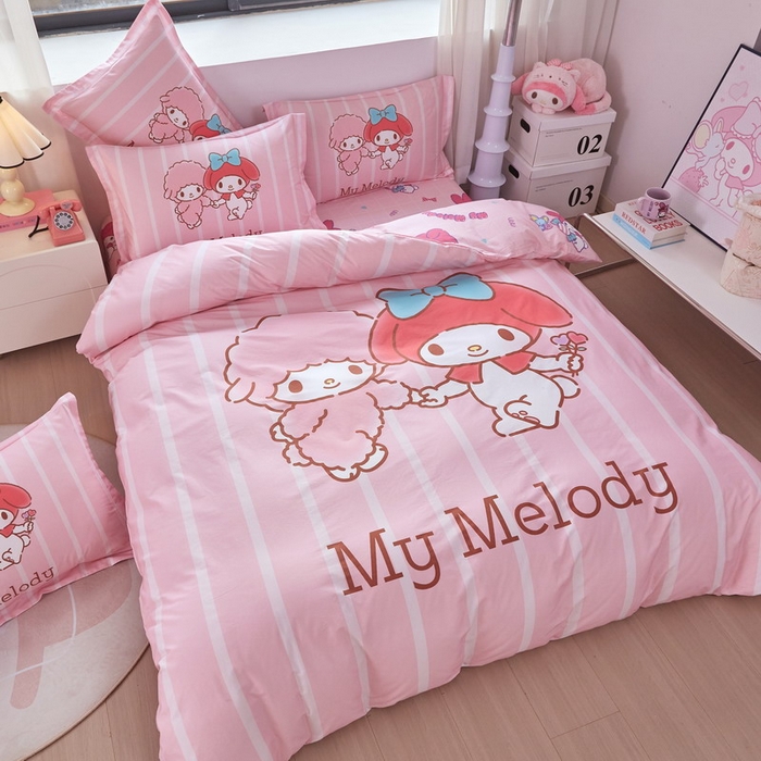 91家纺网 家纺一手货源 找家纺 蘭菲家纺 2026新款全棉三丽欧印花卡通四件套 美乐必爱