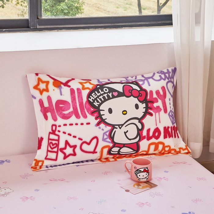 91家纺网 家纺一手货源 找家纺 蘭菲家纺 2026新款全棉三丽欧印花卡通四件套 涂鸦KT