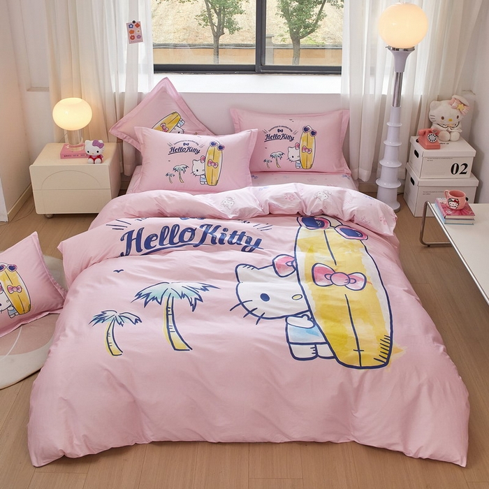 蘭菲家纺 2026新款全棉三丽欧印花卡通四件套 夏日快乐