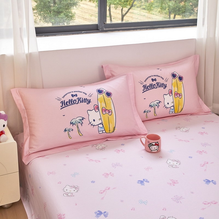 91家纺网 家纺一手货源 找家纺 蘭菲家纺 2026新款全棉三丽欧印花卡通四件套 夏日快乐