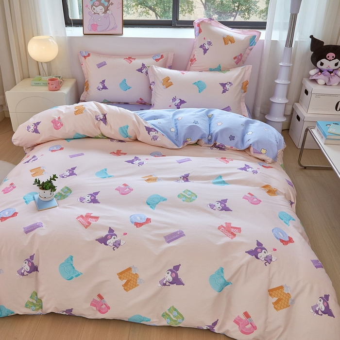 91家纺网 家纺一手货源 找家纺 蘭菲家纺 2026新款全棉三丽欧印花卡通四件套 小库儿