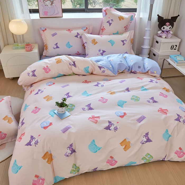 91家纺网 家纺一手货源 找家纺 蘭菲家纺 2026新款全棉三丽欧印花卡通四件套 小库儿