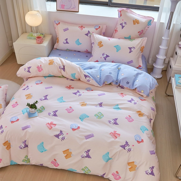 91家纺网 家纺一手货源 找家纺 蘭菲家纺 2026新款全棉三丽欧印花卡通四件套 小库儿