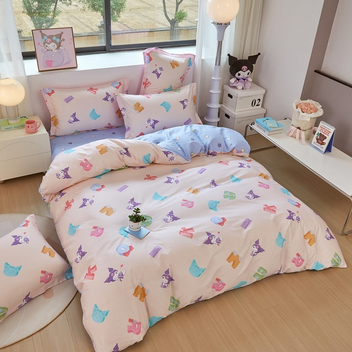 91家纺网 家纺一手货源 找家纺 蘭菲家纺 2026新款全棉三丽欧印花卡通四件套 小库儿