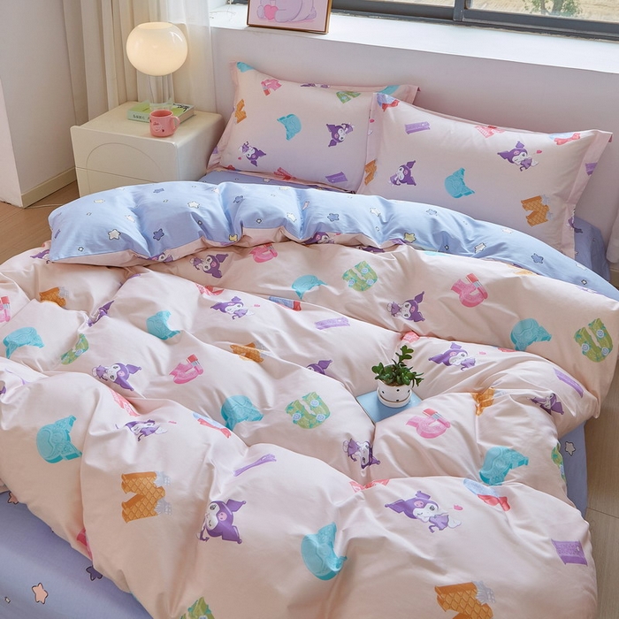 91家纺网 家纺一手货源 找家纺 蘭菲家纺 2026新款全棉三丽欧印花卡通四件套 小库儿