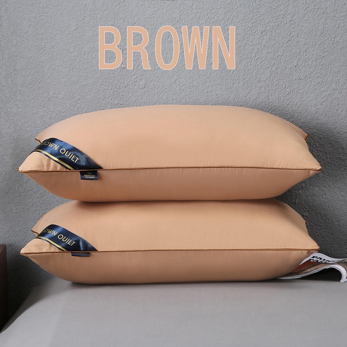 胜诗梵 2026新款希尔顿酒店磨毛羽丝绒枕头枕芯 驼色