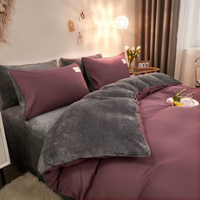 91家纺网 家纺一手货源 找家纺 （总）啊雅家居 2026新款雕花绒加宝宝绒四件套床单款床笠款