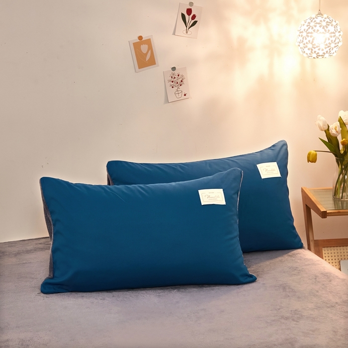 91家纺网 家纺一手货源 找家纺 啊雅家居 2026新款水洗棉牛奶绒三件套四件套 克莱因蓝加牛奶绒