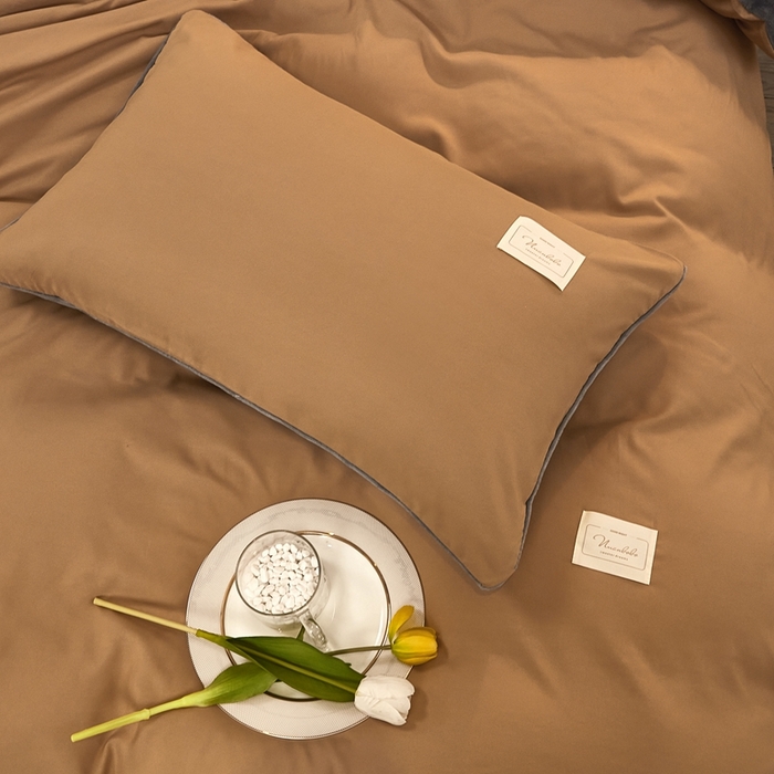 91家纺网 家纺一手货源 找家纺 啊雅家居 2026新款水洗棉牛奶绒三件套四件套 暖咖加牛奶绒