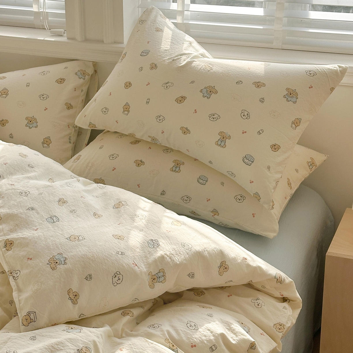 多品家纺 2026新款奶呼呼超柔云感双层纱系列单枕套 小橘狗