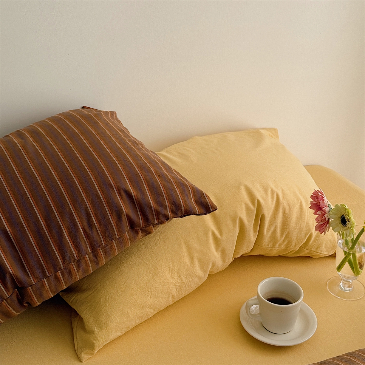 91家纺网 家纺一手货源 找家纺 三朵家纺 2026新款复古简约格子混搭全棉纯棉色织水洗棉四件套 波士顿