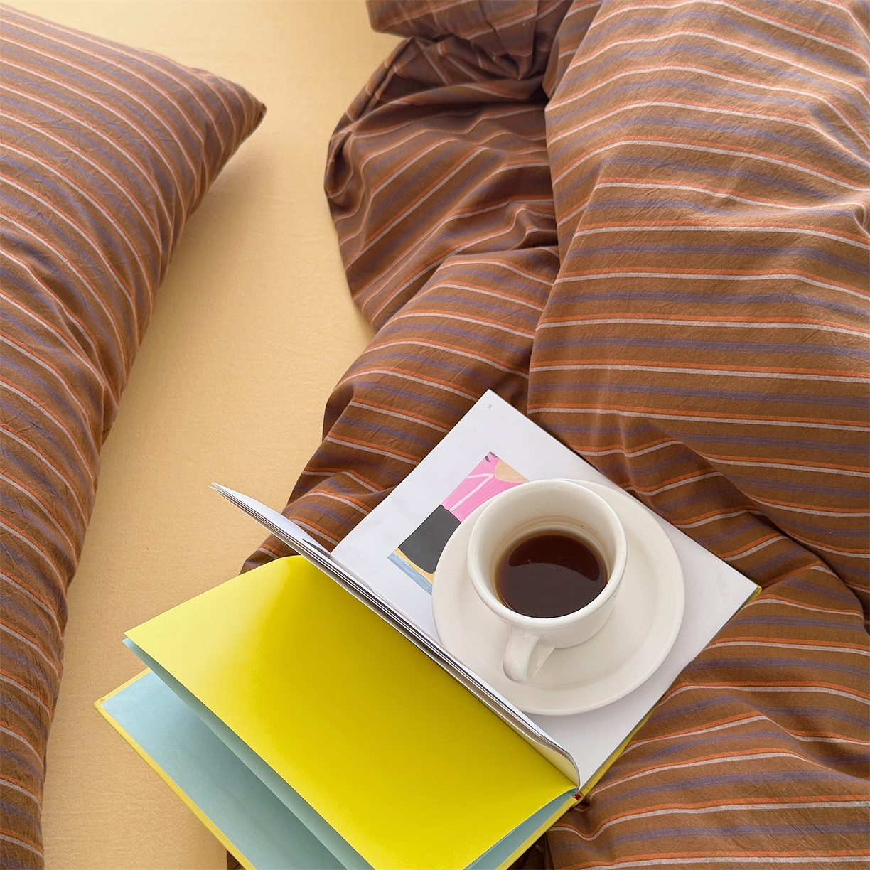 91家纺网 家纺一手货源 找家纺 三朵家纺 2026新款复古简约格子混搭全棉纯棉色织水洗棉四件套 波士顿