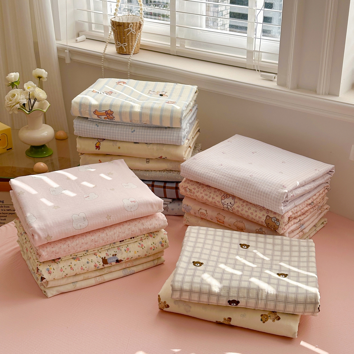 91家纺网 家纺一手货源 找家纺 多品家纺 2026新款奶呼呼超柔云感双层纱系列单枕套 组合图