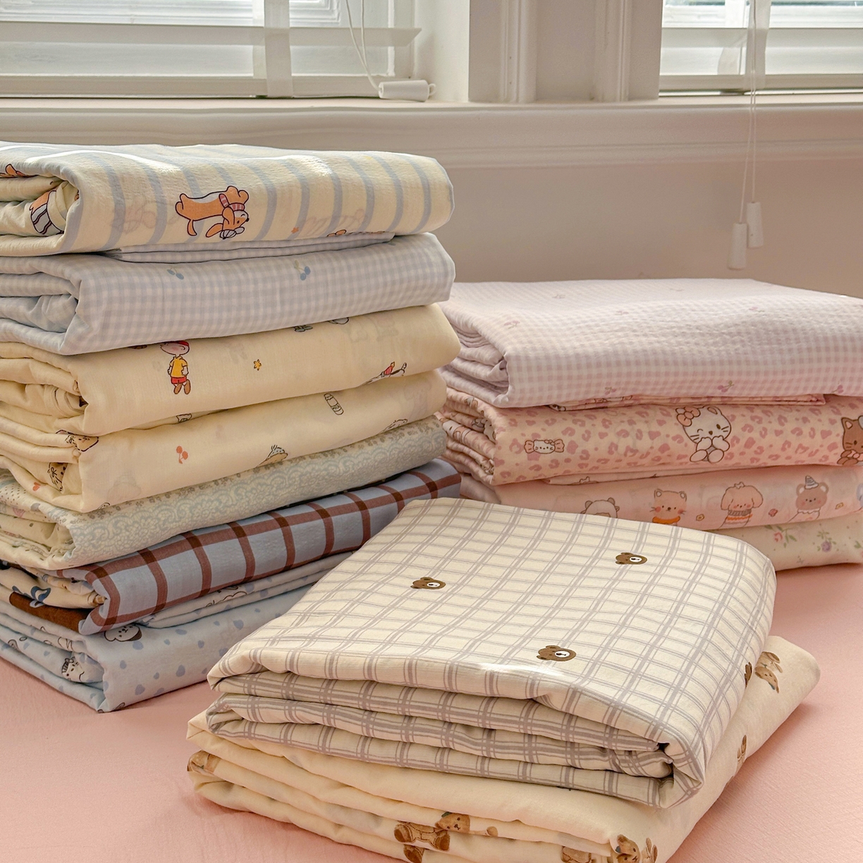 91家纺网 家纺一手货源 找家纺 多品家纺 2026新款奶呼呼超柔云感双层纱系列单枕套 组合图