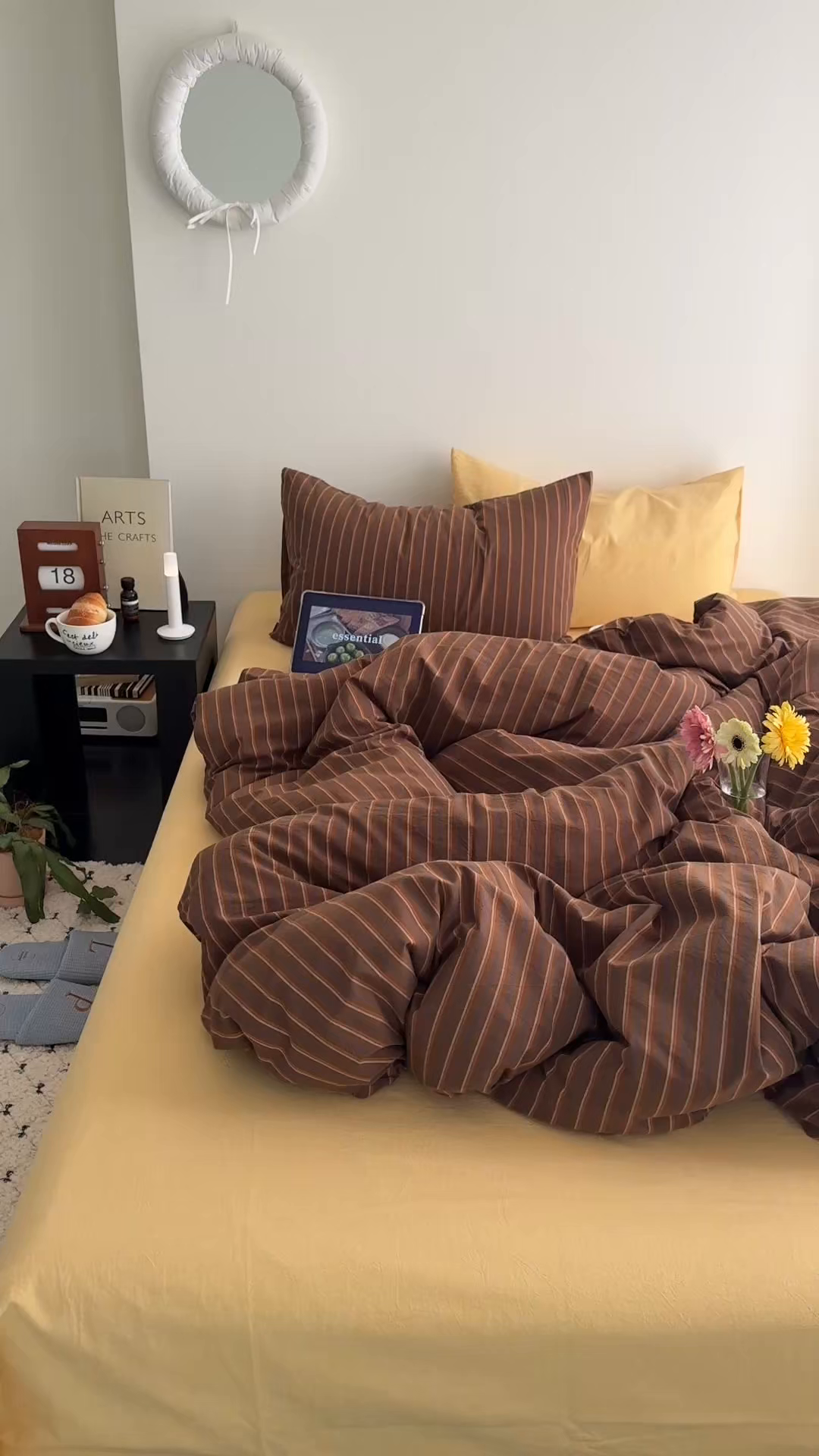 91家纺网 家纺一手货源 找家纺 （总）三朵家纺 2026新款复古简约格子混搭全棉纯棉色织水洗棉四件套