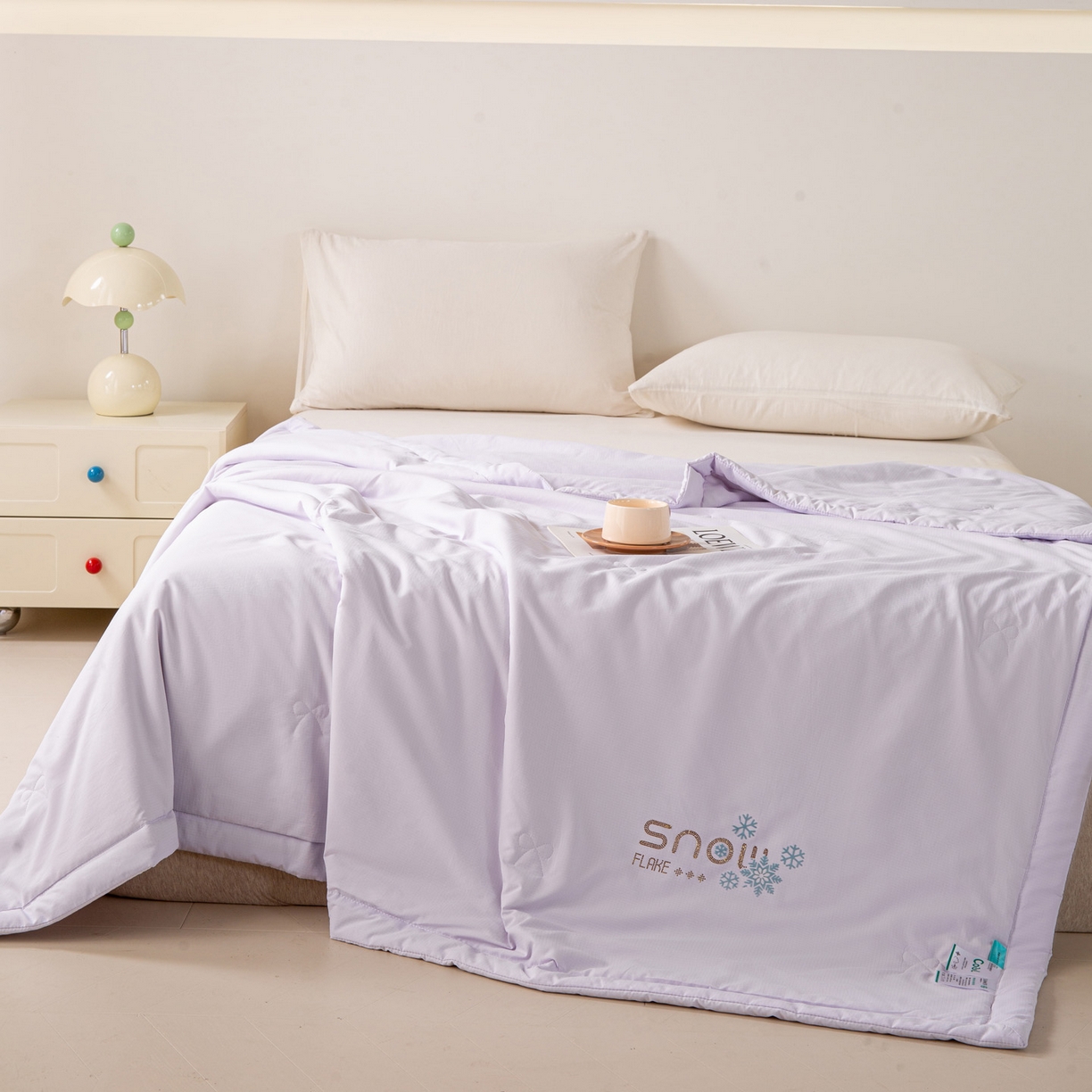 91家纺网 家纺一手货源 找家纺 心悦家纺 2026新款简约有氧凉感冰丝夏被夏凉被空调被 浅紫色
