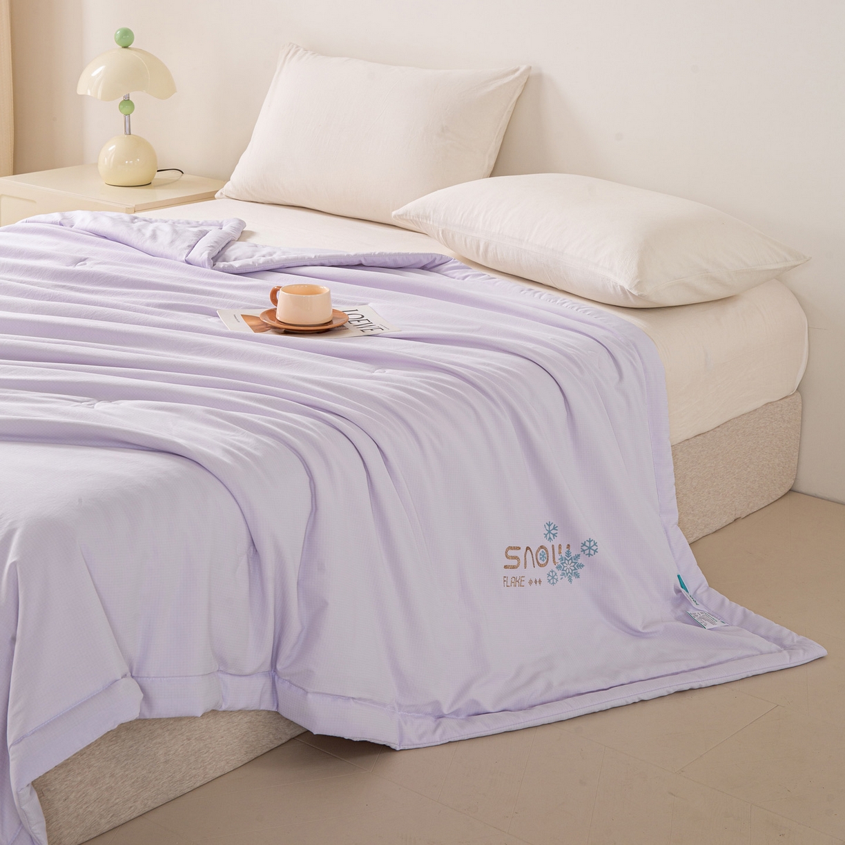 91家纺网 家纺一手货源 找家纺 心悦家纺 2026新款简约有氧凉感冰丝夏被夏凉被空调被 浅紫色