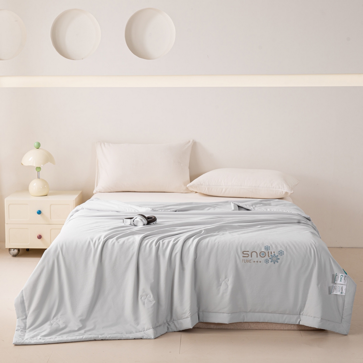 91家纺网 家纺一手货源 找家纺 心悦家纺 2026新款简约有氧凉感冰丝夏被夏凉被空调被 雾霾灰