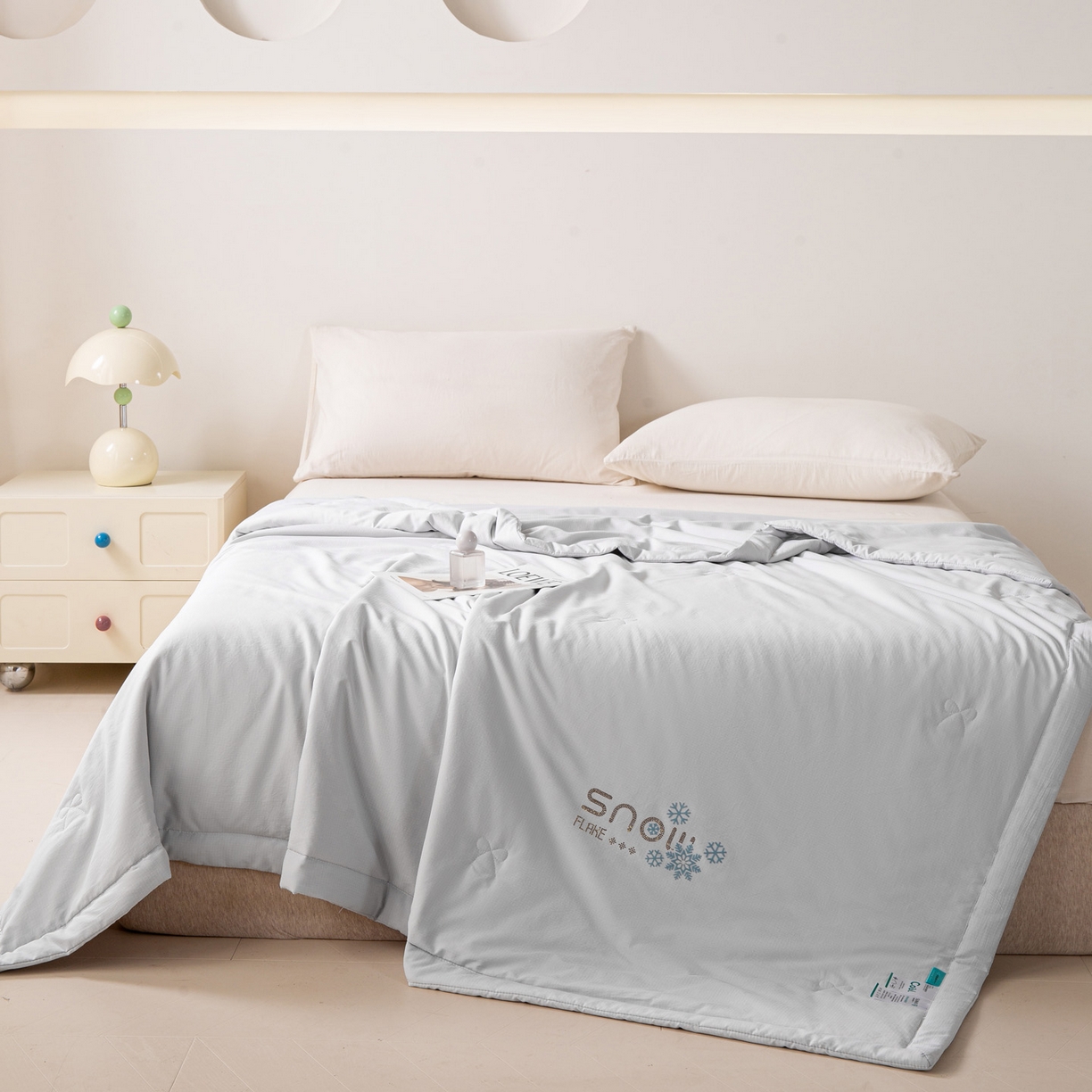 91家纺网 家纺一手货源 找家纺 心悦家纺 2026新款简约有氧凉感冰丝夏被夏凉被空调被 雾霾灰