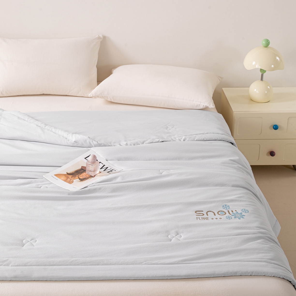 91家纺网 家纺一手货源 找家纺 心悦家纺 2026新款简约有氧凉感冰丝夏被夏凉被空调被 雾霾灰