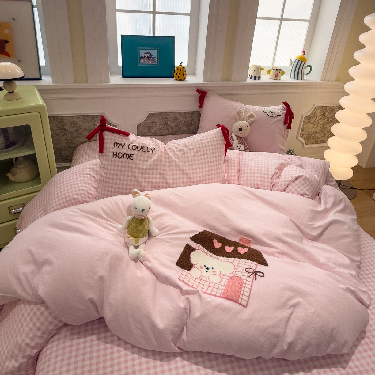 91家纺网 家纺一手货源 找家纺 （总）盼季家纺 2026新款毛巾绣四件套蝴蝶结系列