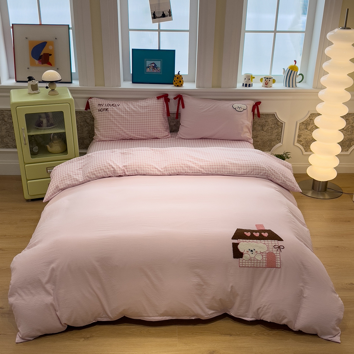 91家纺网 家纺一手货源 找家纺 （总）盼季家纺 2026新款毛巾绣四件套蝴蝶结系列