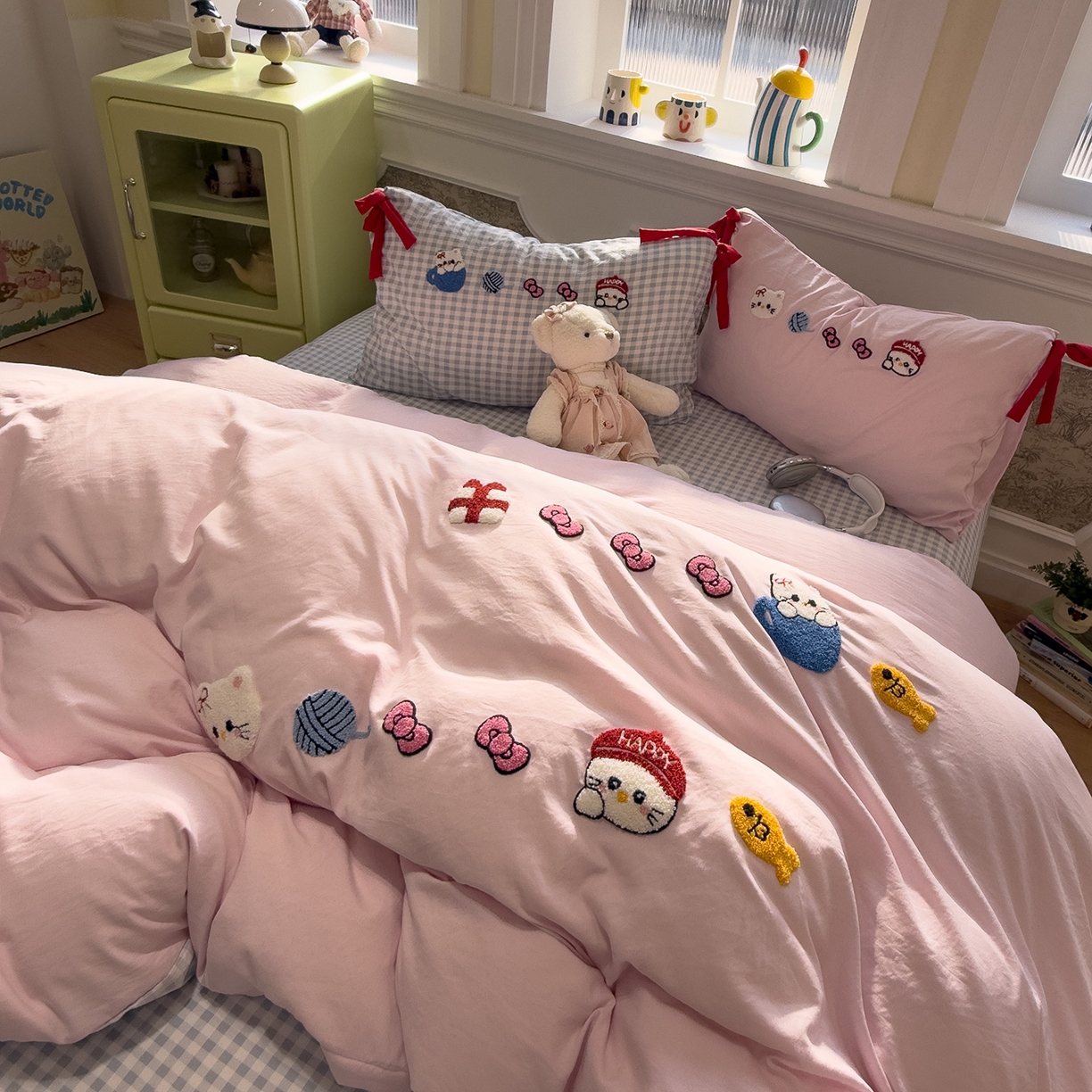 91家纺网 家纺一手货源 找家纺 （总）盼季家纺 2026新款毛巾绣四件套蝴蝶结系列