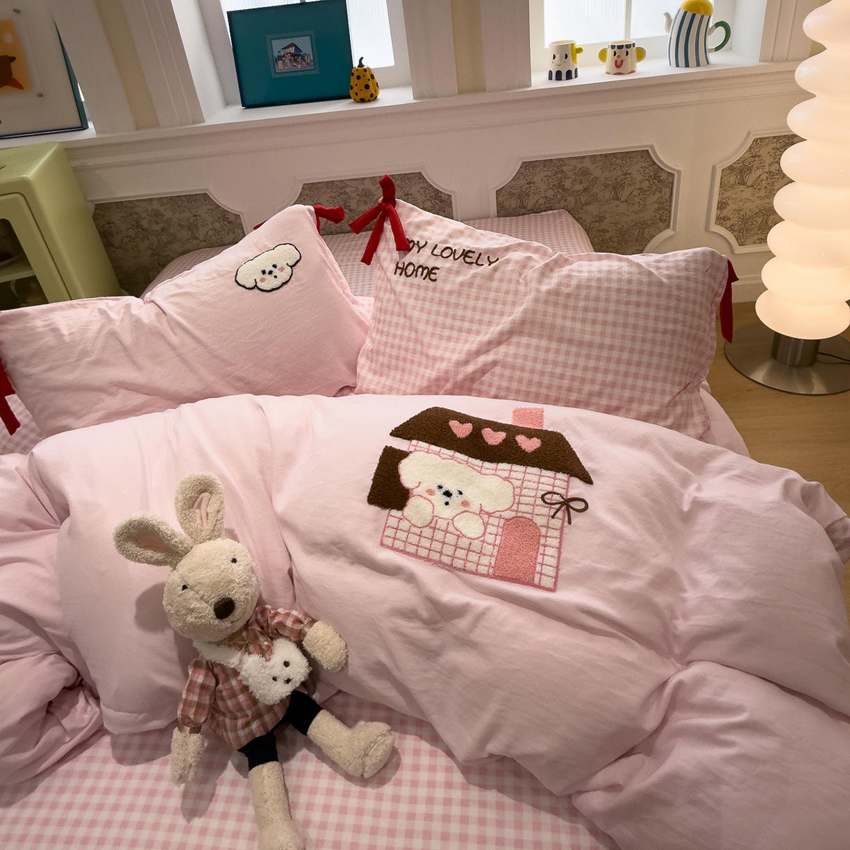 91家纺网 家纺一手货源 找家纺 （总）盼季家纺 2026新款毛巾绣四件套蝴蝶结系列