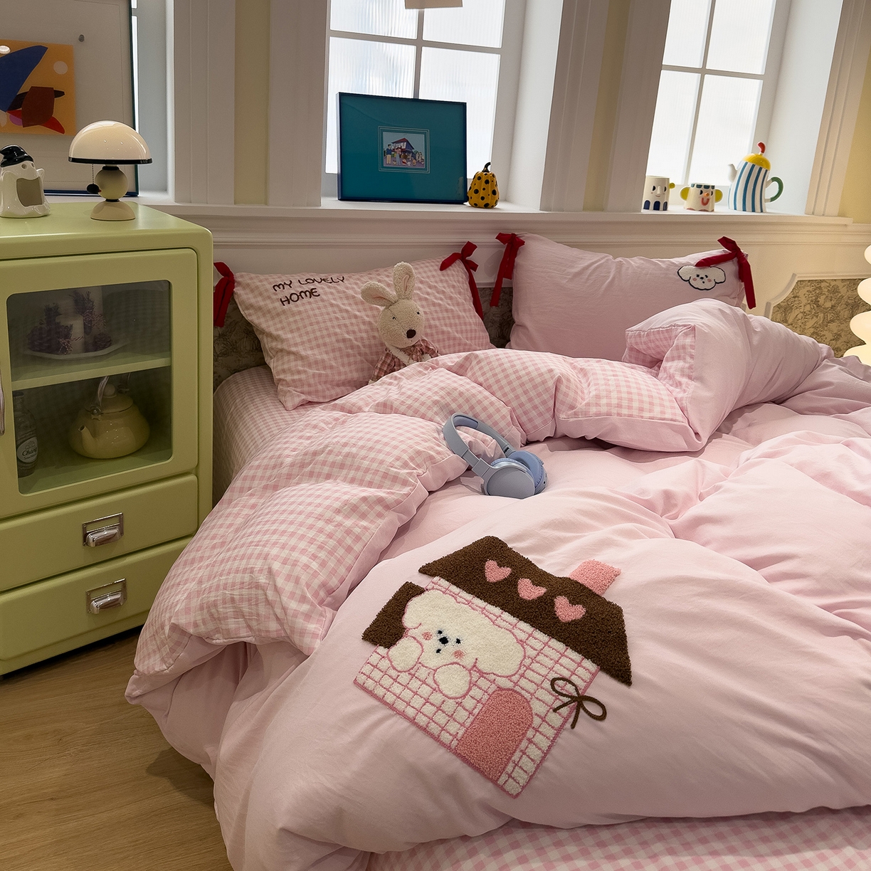 91家纺网 家纺一手货源 找家纺 （总）盼季家纺 2026新款毛巾绣四件套蝴蝶结系列