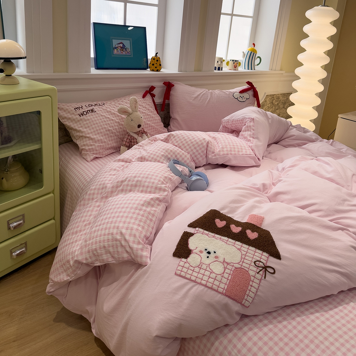 91家纺网 家纺一手货源 找家纺 （总）盼季家纺 2026新款毛巾绣四件套蝴蝶结系列