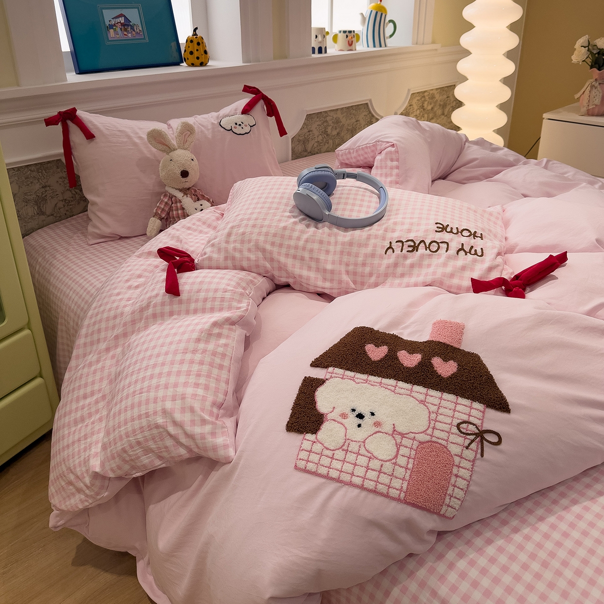 91家纺网 家纺一手货源 找家纺 （总）盼季家纺 2026新款毛巾绣四件套蝴蝶结系列