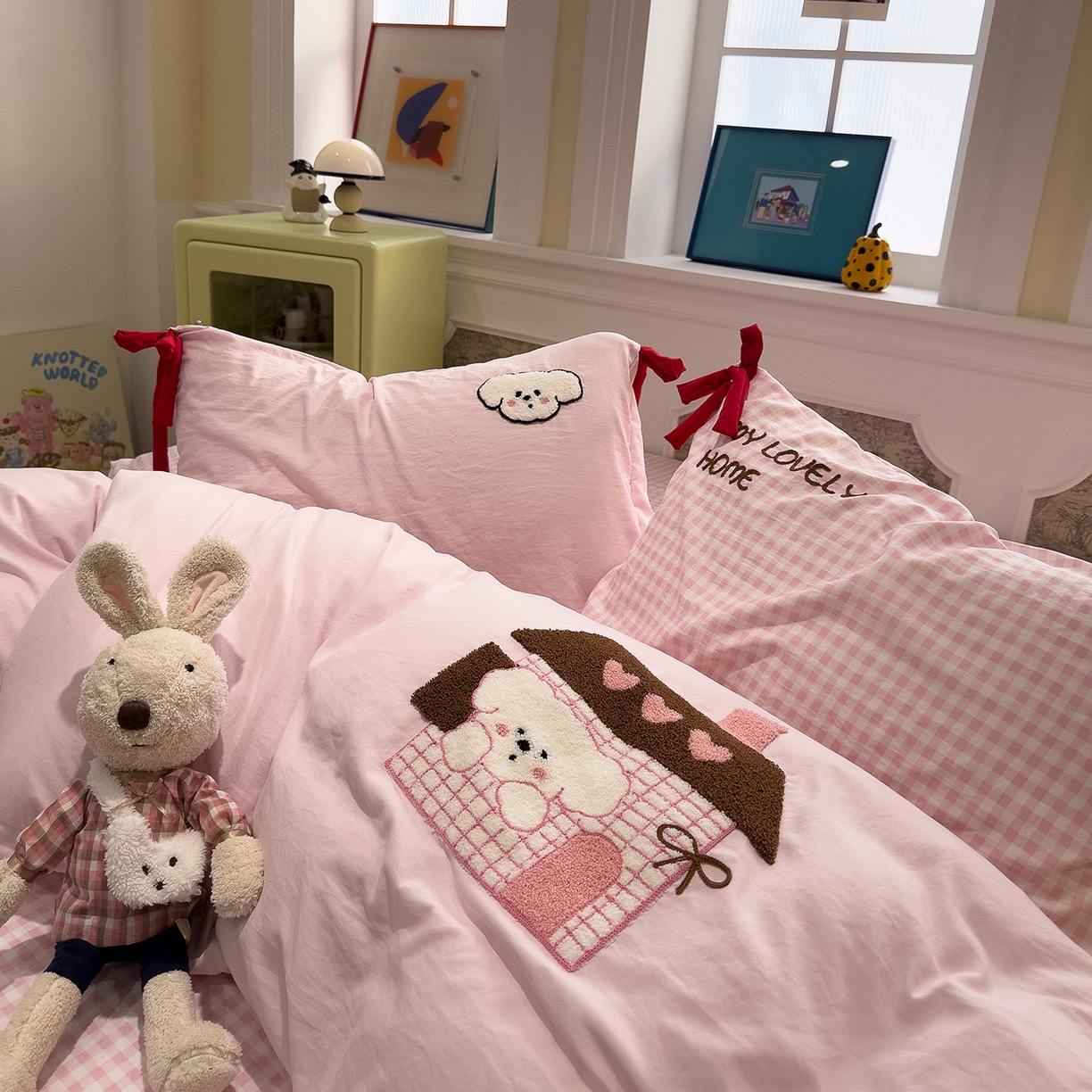 91家纺网 家纺一手货源 找家纺 （总）盼季家纺 2026新款毛巾绣四件套蝴蝶结系列