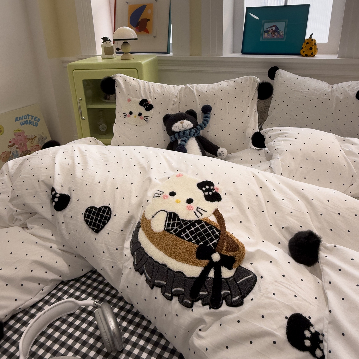 91家纺网 家纺一手货源 找家纺 （总）盼季家纺 2026新款毛巾绣四件套波点系列