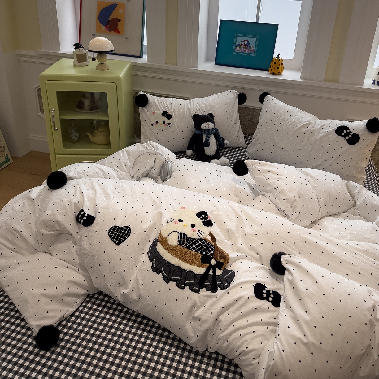 91家纺网 家纺一手货源 找家纺 （总）盼季家纺 2026新款毛巾绣四件套波点系列