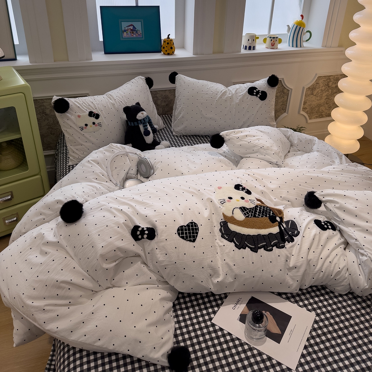 91家纺网 家纺一手货源 找家纺 （总）盼季家纺 2025新款小清新羊羔绒四件套加厚牛奶绒保暖床单被套宿舍三件套