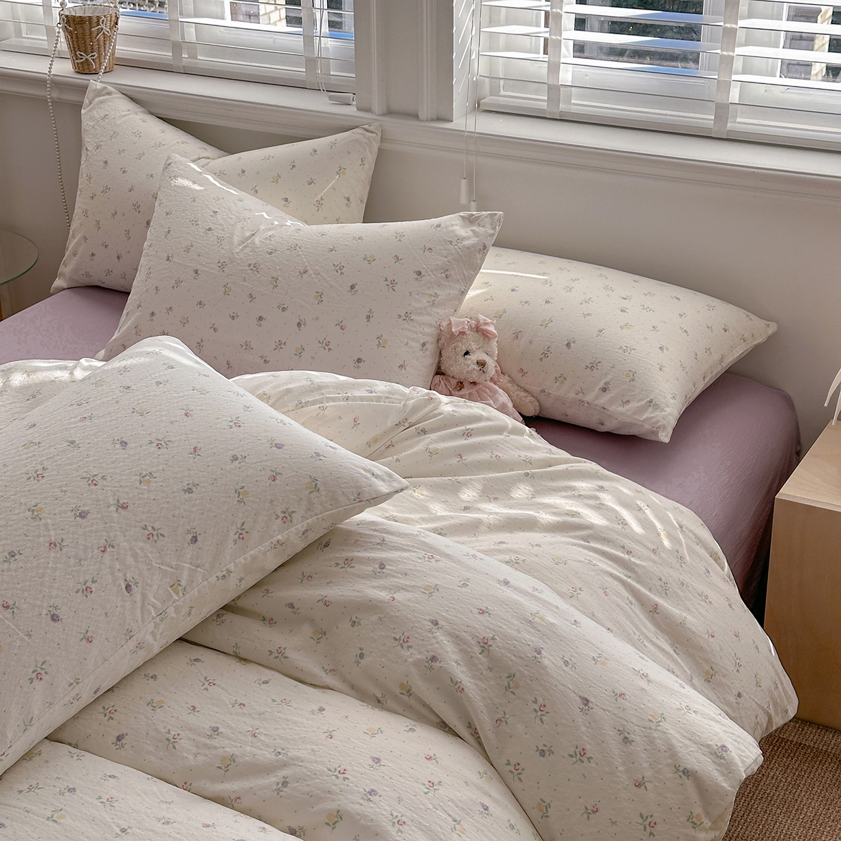 91家纺网 家纺一手货源 找家纺 多品家纺 2026新款奶呼呼超柔云感双层纱系列单被套 白露紫