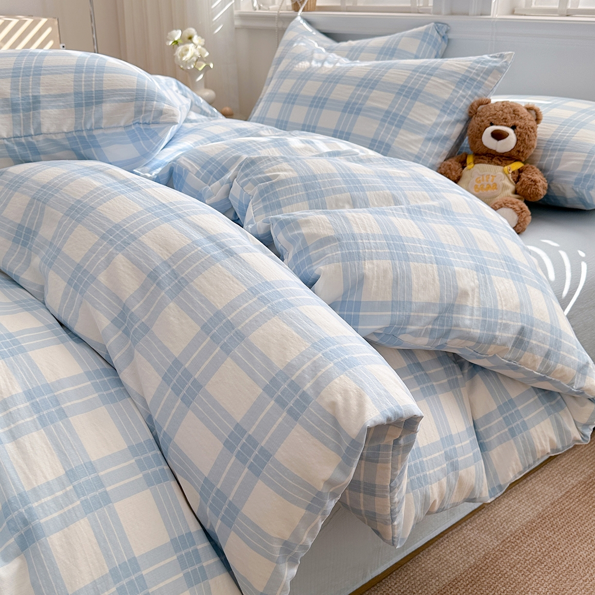 多品家纺 2026新款奶呼呼超柔云感双层纱系列单被套 半岛兰格