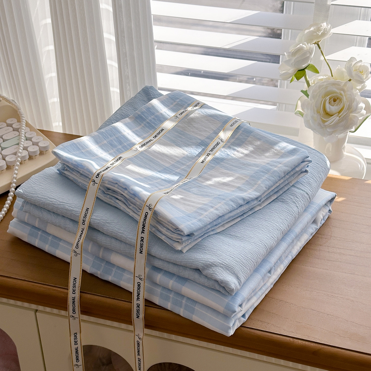 91家纺网 家纺一手货源 找家纺 多品家纺 2026新款奶呼呼超柔云感双层纱系列单被套 半岛兰格