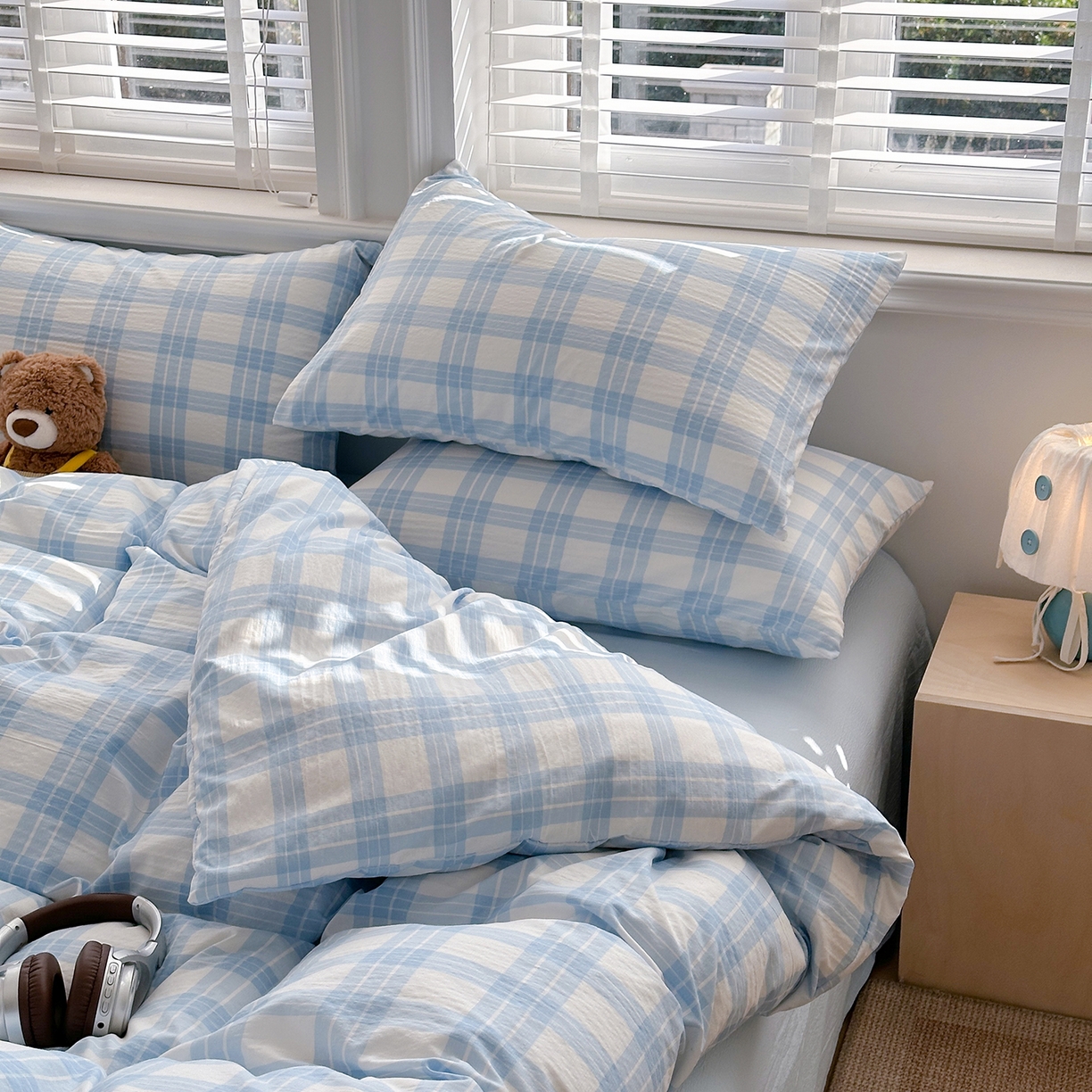 91家纺网 家纺一手货源 找家纺 多品家纺 2026新款奶呼呼超柔云感双层纱系列单被套 半岛兰格