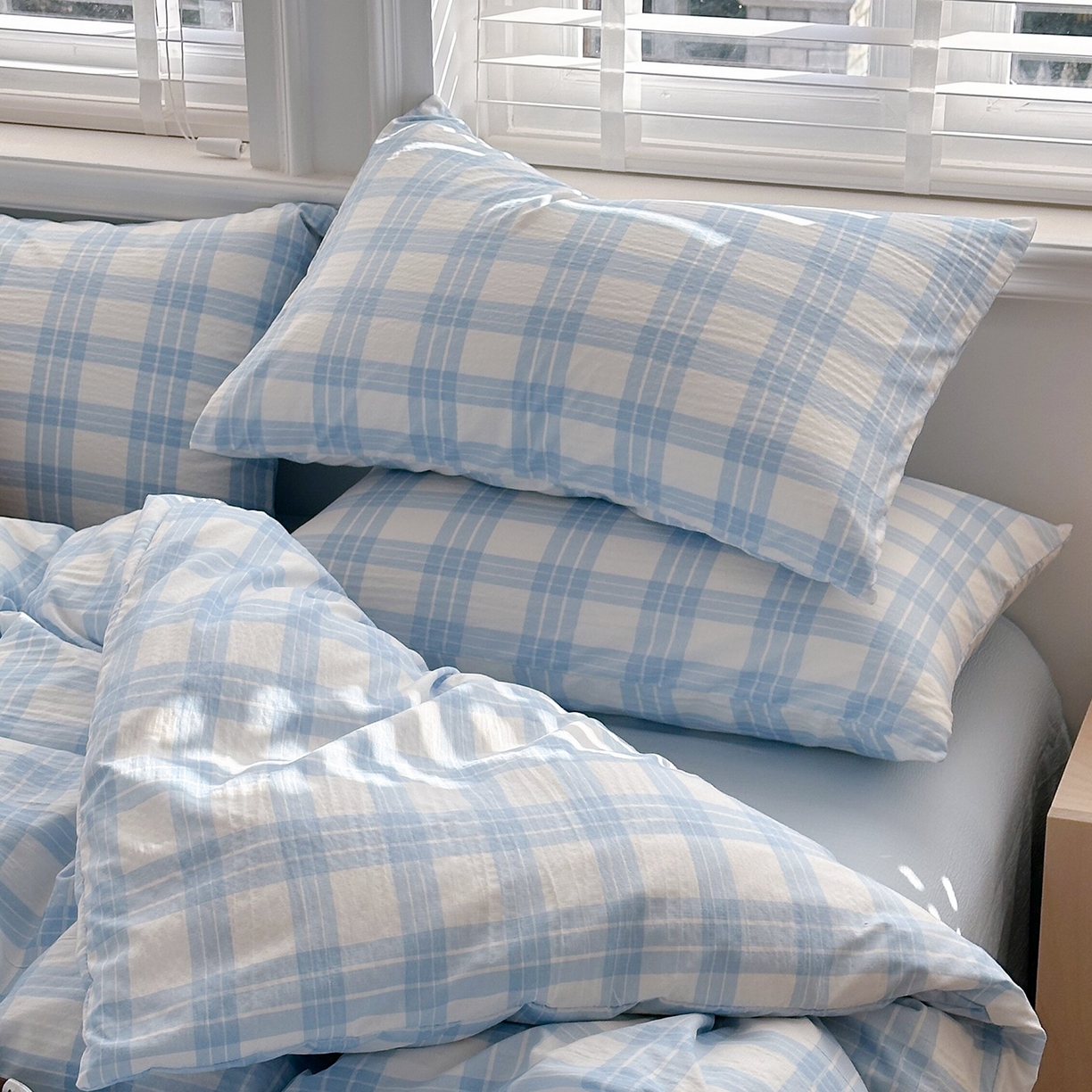 91家纺网 家纺一手货源 找家纺 多品家纺 2026新款奶呼呼超柔云感双层纱系列单被套 半岛兰格