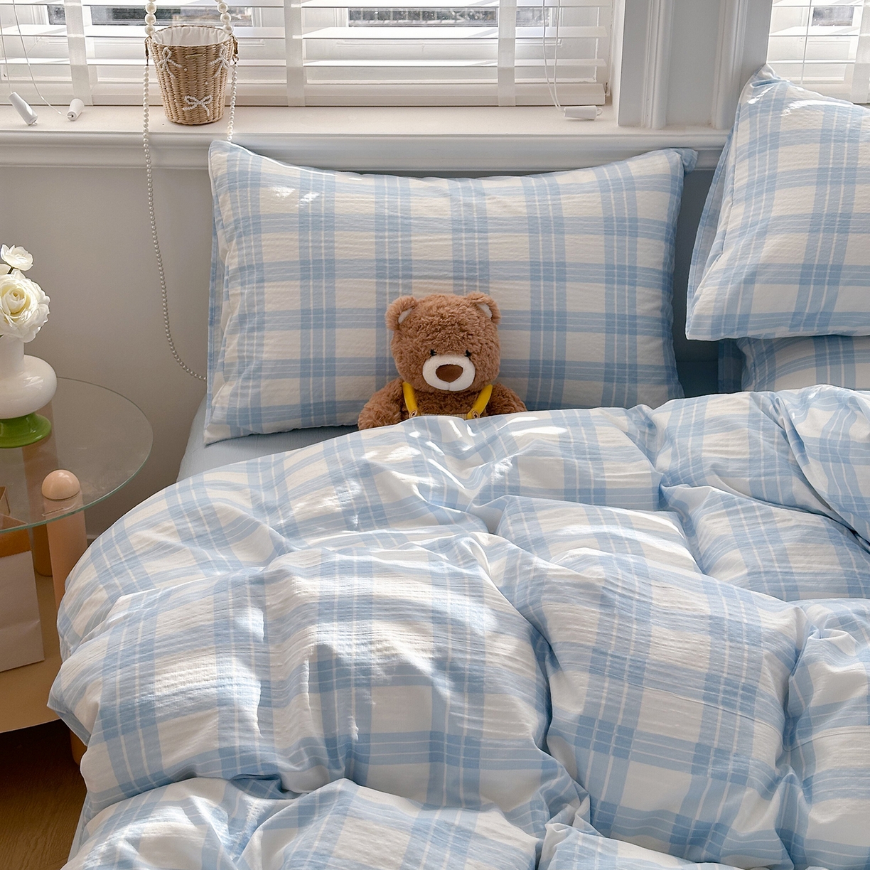 91家纺网 家纺一手货源 找家纺 多品家纺 2026新款奶呼呼超柔云感双层纱系列单被套 半岛兰格