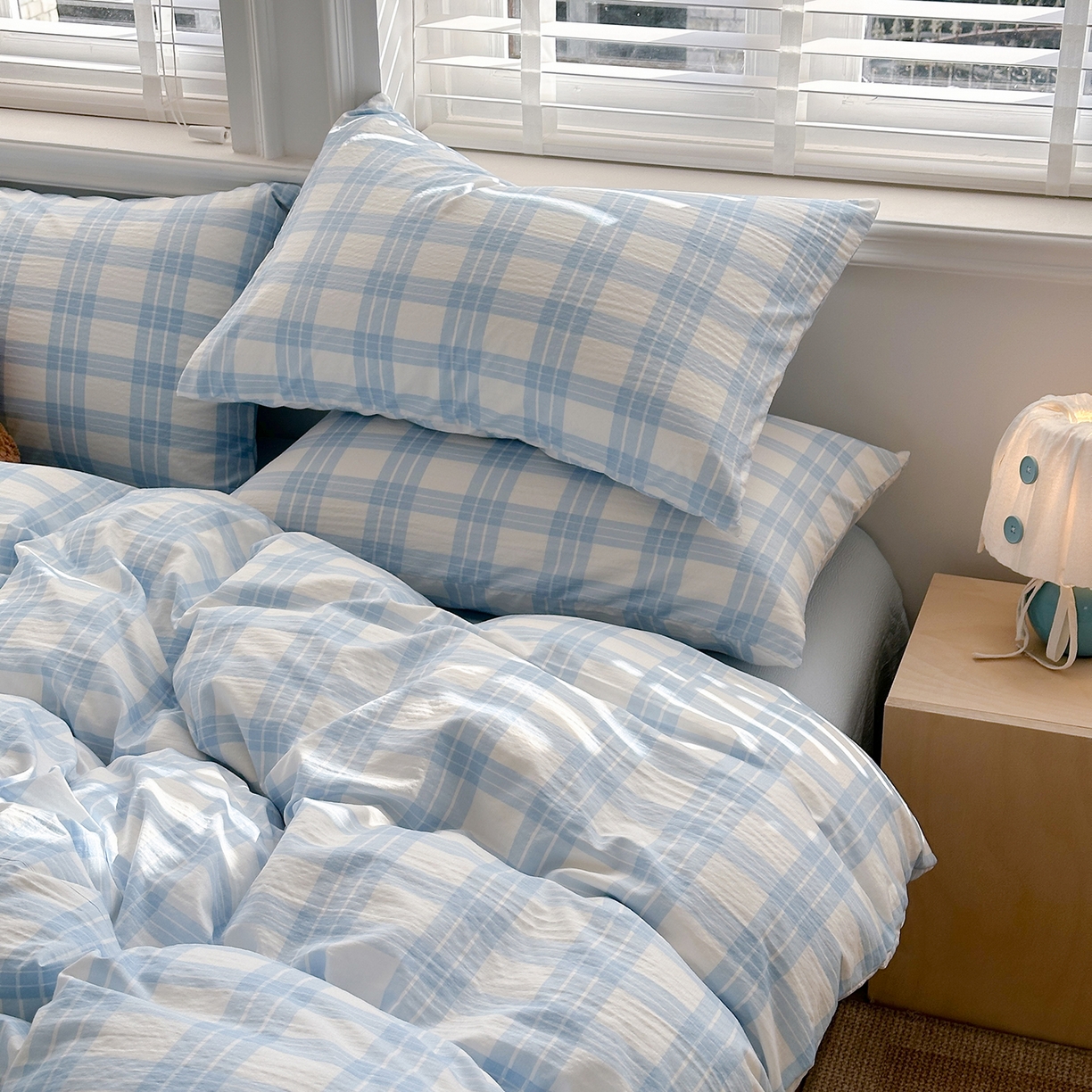 91家纺网 家纺一手货源 找家纺 多品家纺 2026新款奶呼呼超柔云感双层纱系列单被套 半岛兰格