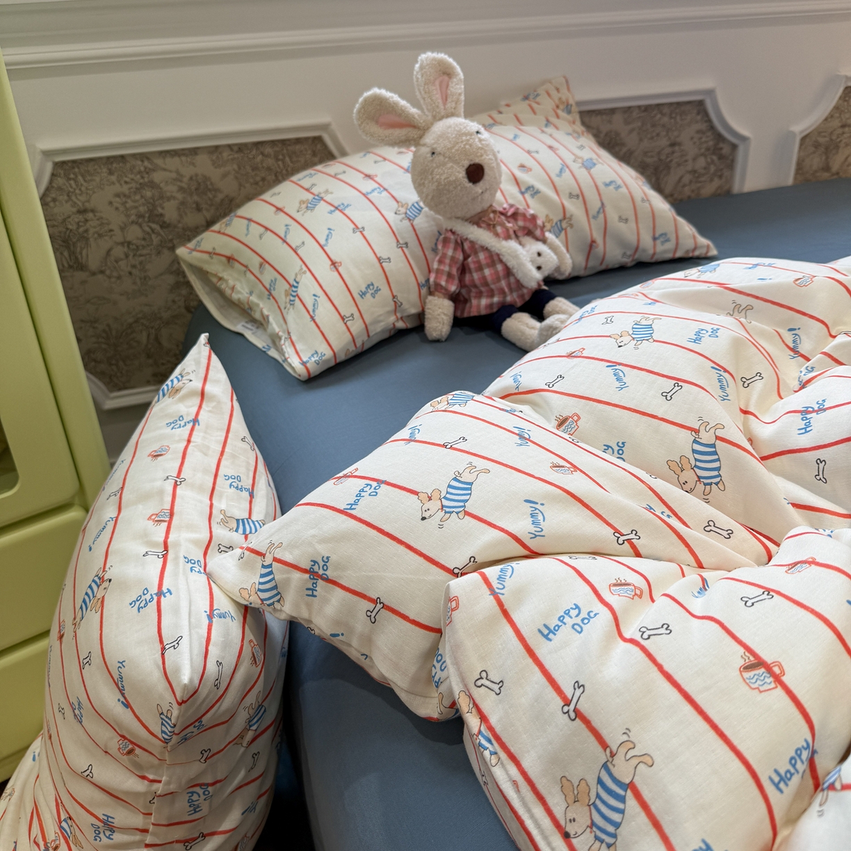 91家纺网 家纺一手货源 找家纺 （总）塞纳 2026新款.全棉有氧双层纱四件套-场景一