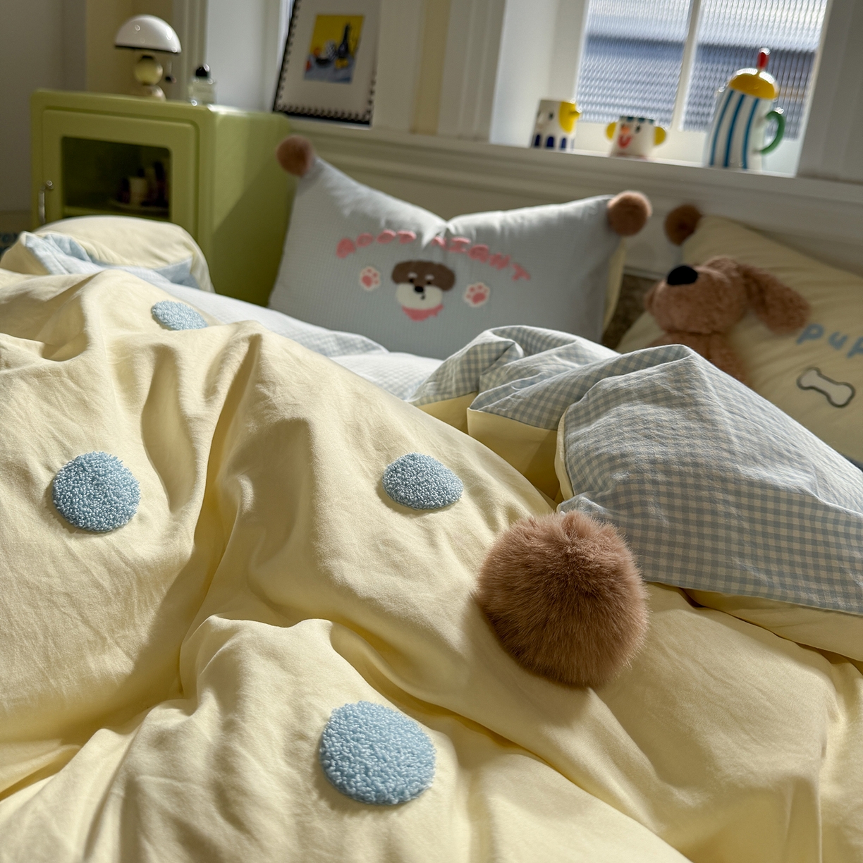 91家纺网 家纺一手货源 找家纺 （总）盼季家纺 2026新款水洗棉毛巾绣毛球四件套