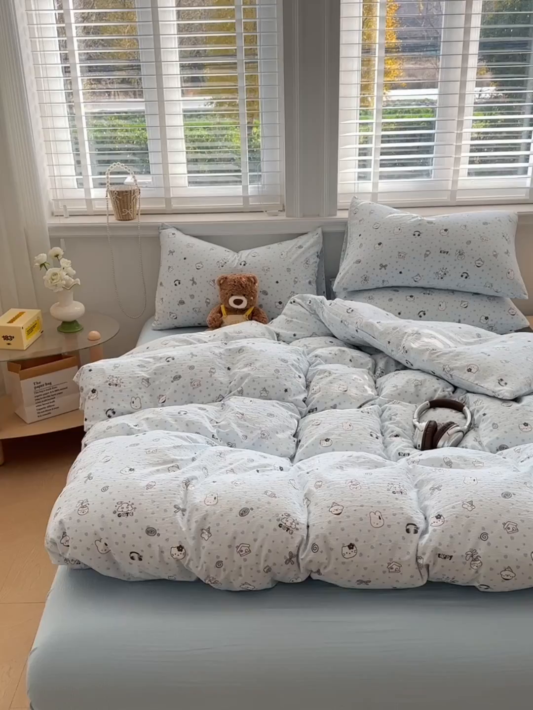 91家纺网 家纺一手货源 找家纺 多品家纺 2026新款奶呼呼超柔云感双层纱系列单被套 欢乐时光