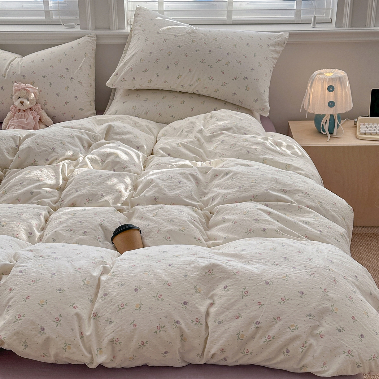 91家纺网 家纺一手货源 找家纺 （总）多品家纺 2026新款奶呼呼超柔云感双层纱系列四件套