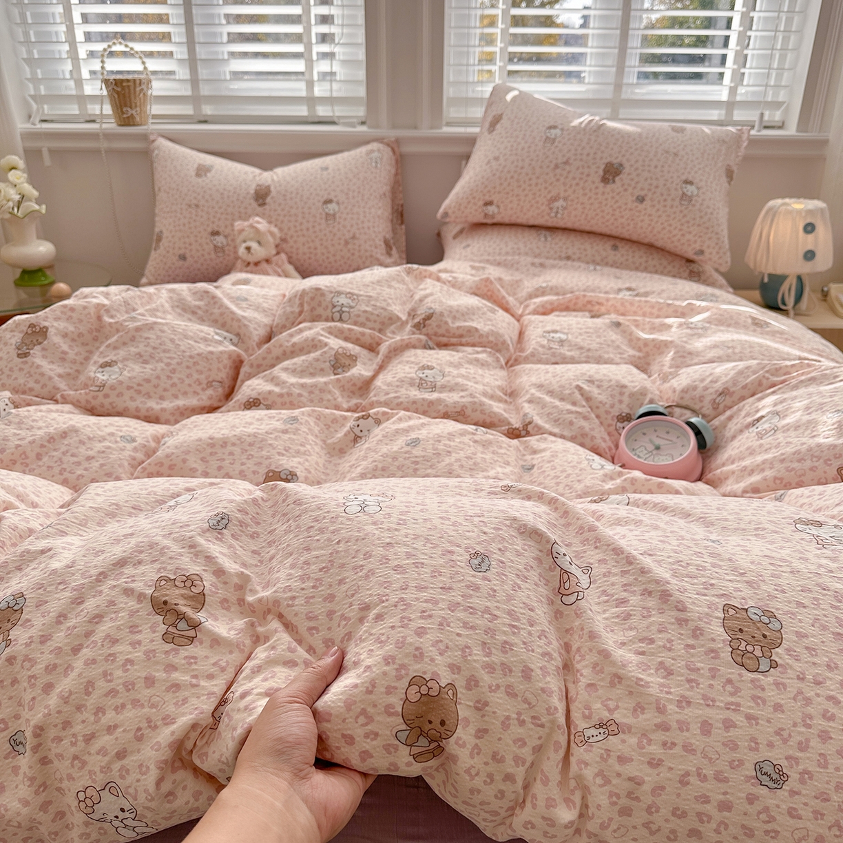 91家纺网 家纺一手货源 找家纺 （总）多品家纺 2026新款奶呼呼超柔云感双层纱系列四件套