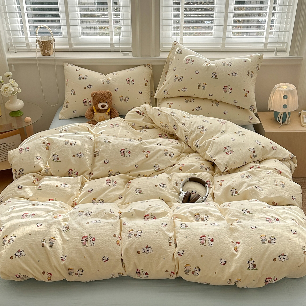 91家纺网 家纺一手货源 找家纺 多品家纺 2026新款奶呼呼超柔云感双层纱系列单被套 淘气园