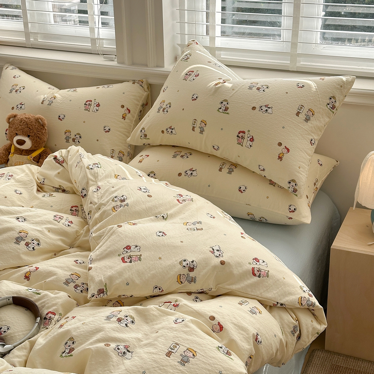 91家纺网 家纺一手货源 找家纺 多品家纺 2026新款奶呼呼超柔云感双层纱系列单被套 淘气园