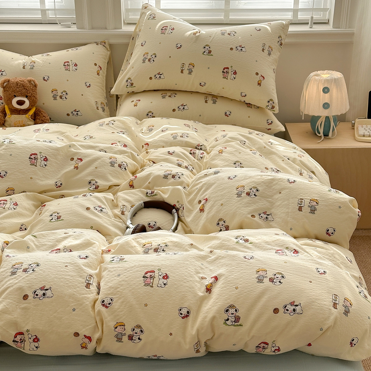 91家纺网 家纺一手货源 找家纺 多品家纺 2026新款奶呼呼超柔云感双层纱系列单被套 淘气园